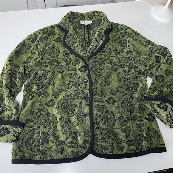 Vintage Chenille Floral Tapestry Women's Short Jacket Boho Maximalist Size M/L - Picture 1 of 10